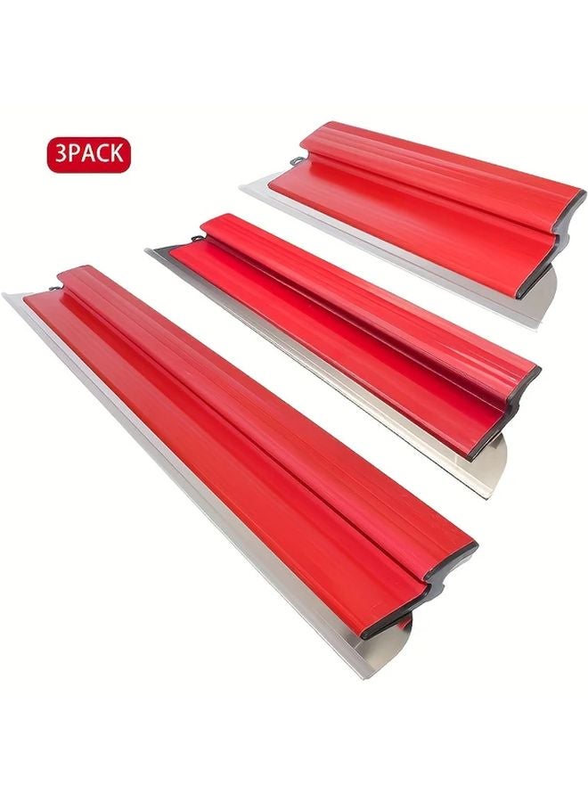 Red 3pcs Combination Shovel Set Metal Wall Cement Smoothing Tool - Image 1