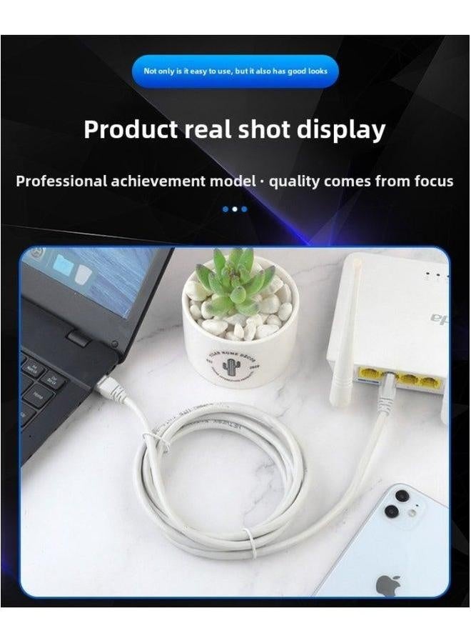 Cat6 Ultra-class Ethernet Cable Gigabit Finished Product For Home Use Router Jumper Computer Broadband Network Cable-Color:Silver Gray-Line Length:2m  - Image 1