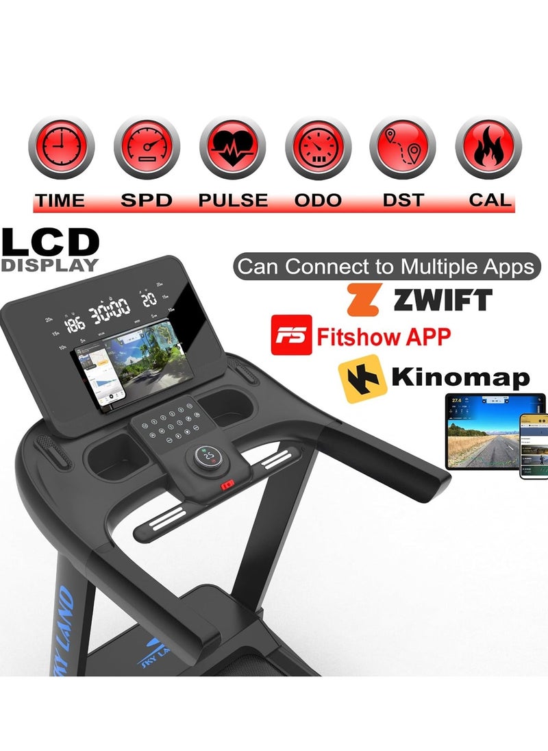 Sky Land - 7 HP Peak AC Motor Treadmill - Foldable Treadmill Running Machine With Bluetooth, Auto Incline (20%), Max User Weight 150kg - Treadmill For Home Gym & Semi Commercial Use, Multi-App Support - Image 1