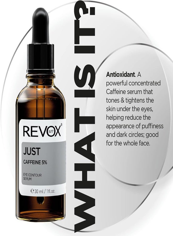 REVOX JUST Caffeine 5% Eye Contour Serum - 30ml - Image 3