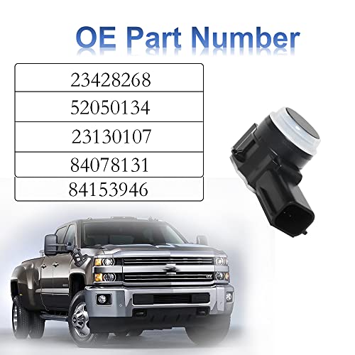 MANATEE 23428268 Front Rear Bumper PDC Parking Aid Sensor for Cadillac Chevy GMC Buick Bolt Silverado Impala Malibu Sierra 1500 2500 3500 HD Yukon XL Encore CTS CT6 XT5 XTS 84153946 (4PCS, Black) - Image 2