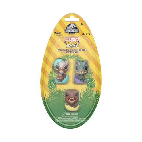 Funko Pop Pocket Egg Jurassic Park Spring Baby Raptor Dilophosaurus and Stygimoloch Collectable Vinyl Figure Gift Idea Official Merchandise Toys for Kids Adults - Image 1