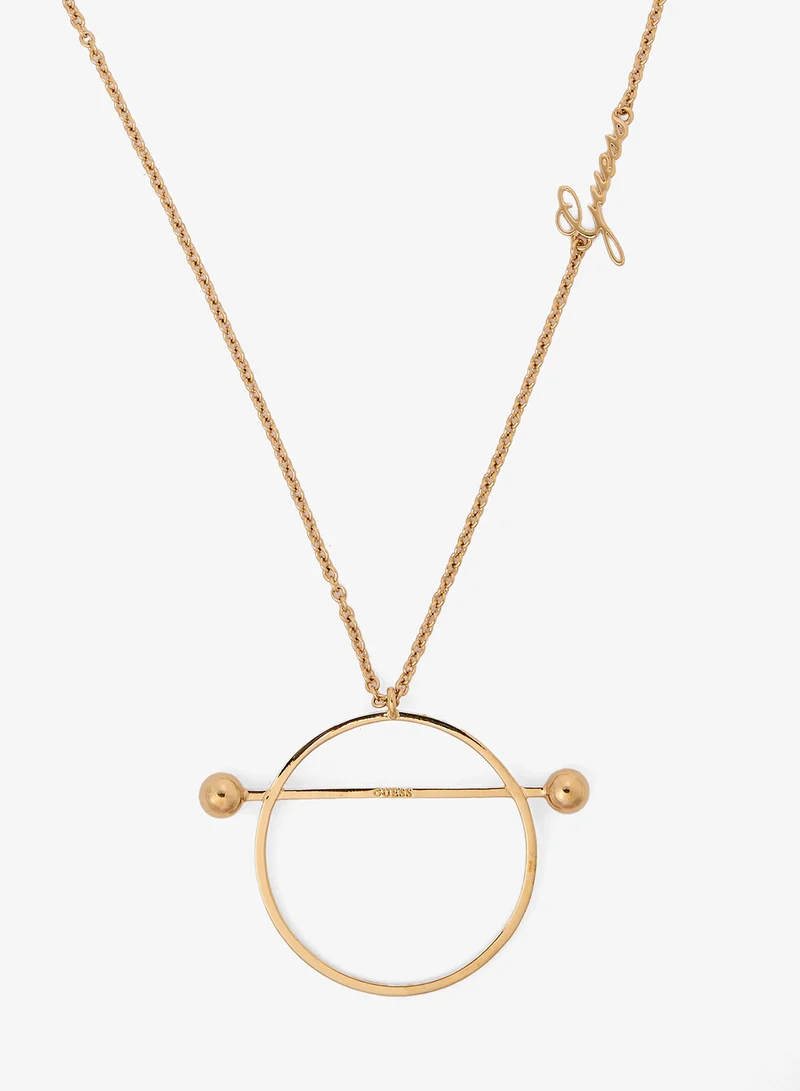 GUESS Circle & Bar Long Necklace