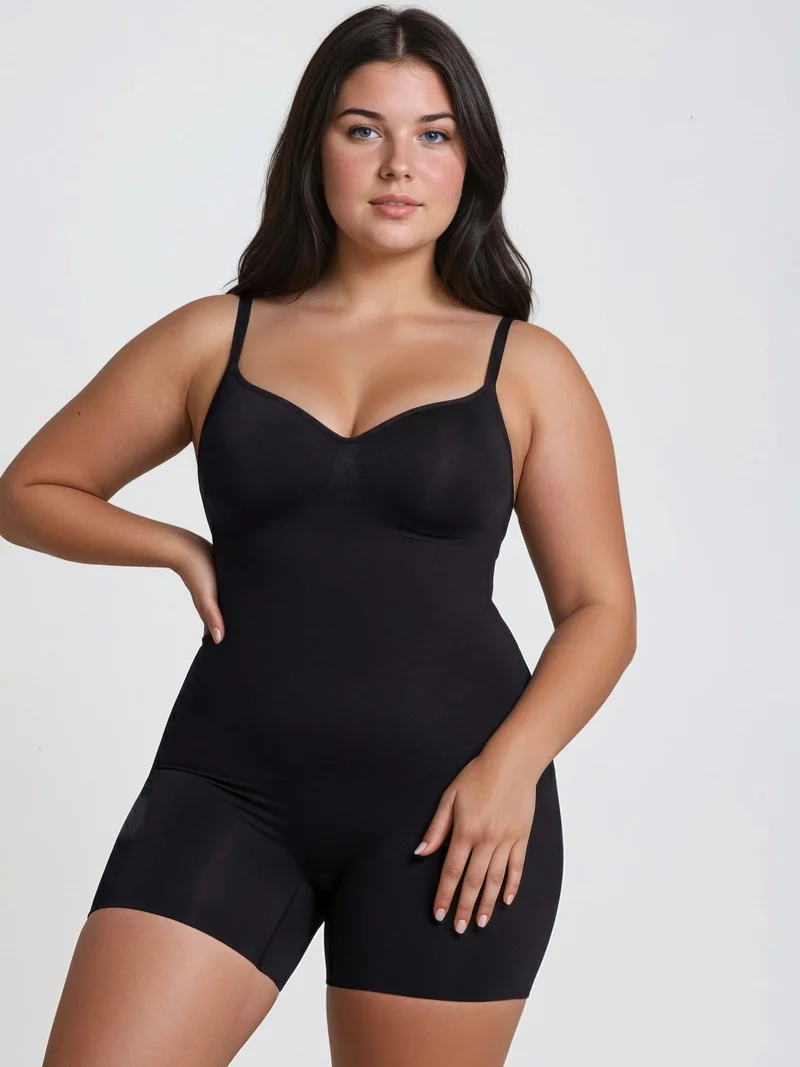 هيكاب Premium Seamless Extra Firm Mid-Thigh Bodysuit Shapewear
