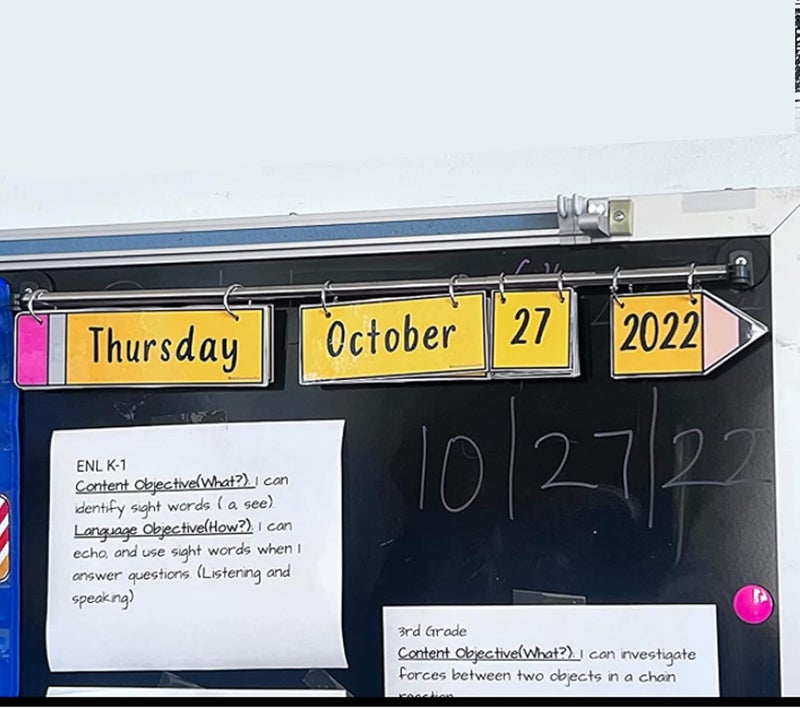 YYST 'YYST 29'' (74CM) Magnetic Anchor Chart Holder Adjustable Magnetic Date Cards Holder Calendar Holder for Kids Crafts, Classroom Calendar, Classroom Decor W O Rings' - Image 3