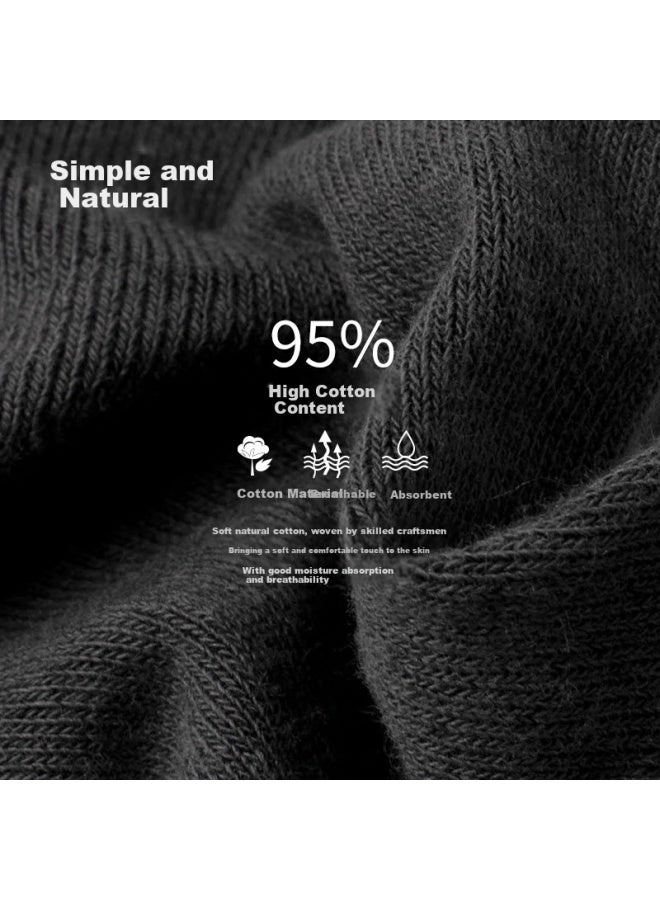 Liangpu Men's Pure Cotton Loose Mouth Comfortable Sweat-absorbent Breathable Black Business Socks Four Pairs Pack - Image 3