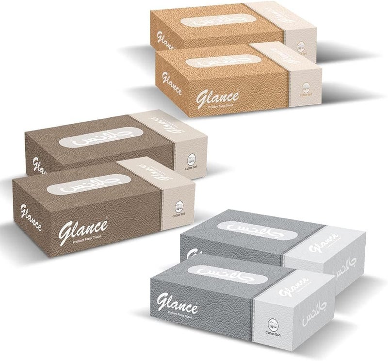 Glance Facial Tissue 2 Ply, 6 Pieces - Pack of 1 - Image 2