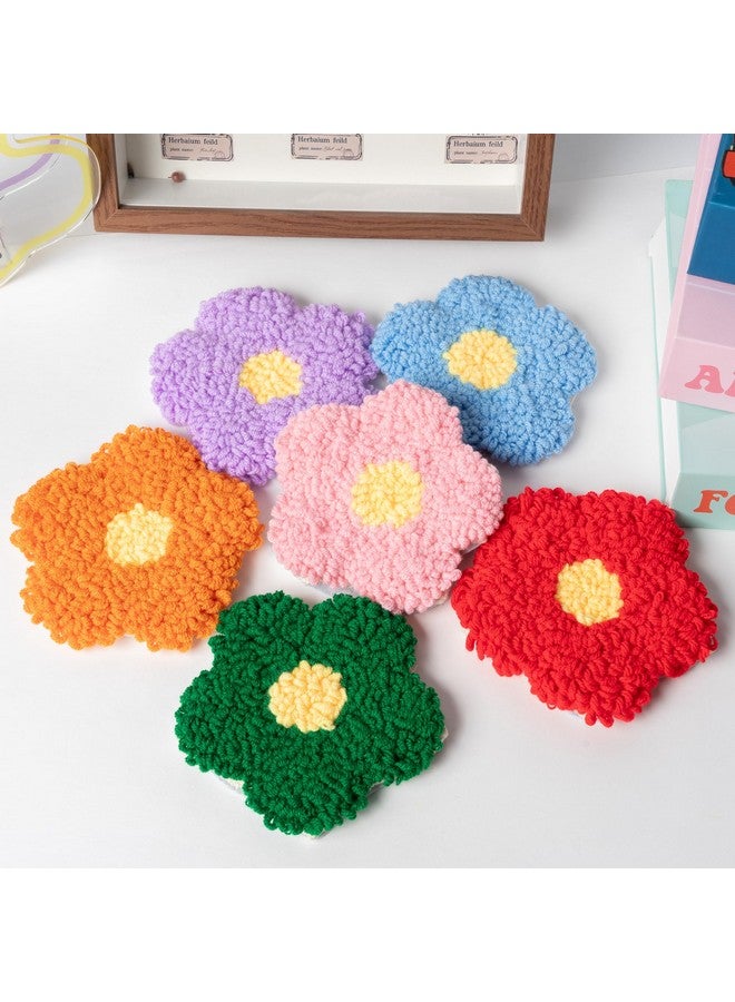 واتينك طقم مقابض إبر الزهور من WATINC - 22 قطعة من مقابض الإبر الحرفية للمبتدئين، وسادات سجادة منقوشة بنقوش الزهور مع خيوط لباد لاصقة وإطار تطريز. - Image 4