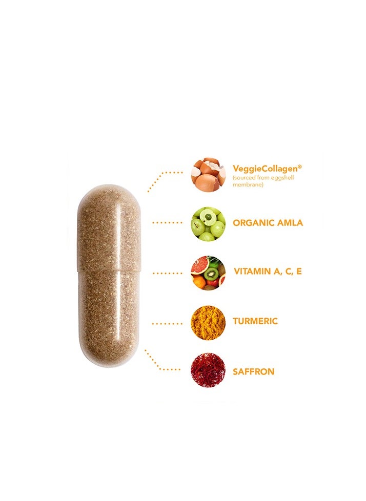 Hair Tamin Skintamin With Veggie Collagen Supports Smooth Clear Youthful looking Skin - 30 Capsules  - Image 3