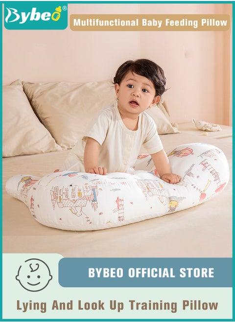 Baby Nursing Pillow for Breastfeeding, Toddler Look Up and Lying Pillows, Anti-vomit Milk Babies Crib Headrest for Newborn and Infant, 30 Degree Incline, Enlarged and Widened