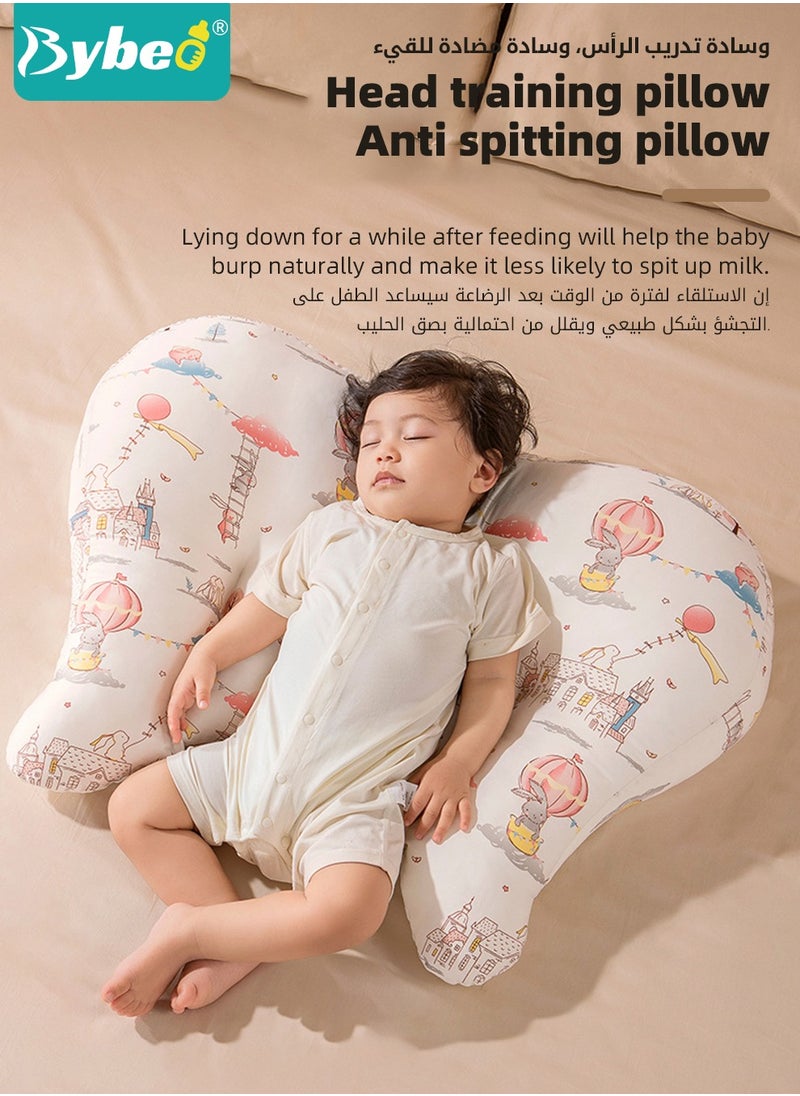Baby Nursing Pillow for Breastfeeding, Toddler Look Up and Lying Pillows, Anti-vomit Milk Babies Crib Headrest for Newborn and Infant, 30 Degree Incline, Enlarged and Widened