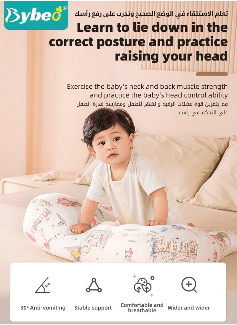 Baby Nursing Pillow for Breastfeeding, Toddler Look Up and Lying Pillows, Anti-vomit Milk Babies Crib Headrest for Newborn and Infant, 30 Degree Incline, Enlarged and Widened