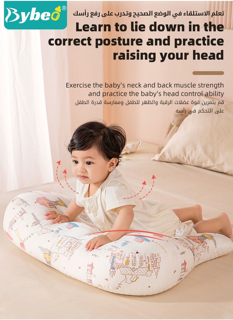 Baby Nursing Pillow for Breastfeeding, Toddler Look Up and Lying Pillows, Anti-vomit Milk Babies Crib Headrest for Newborn and Infant, 30 Degree Incline, Enlarged and Widened
