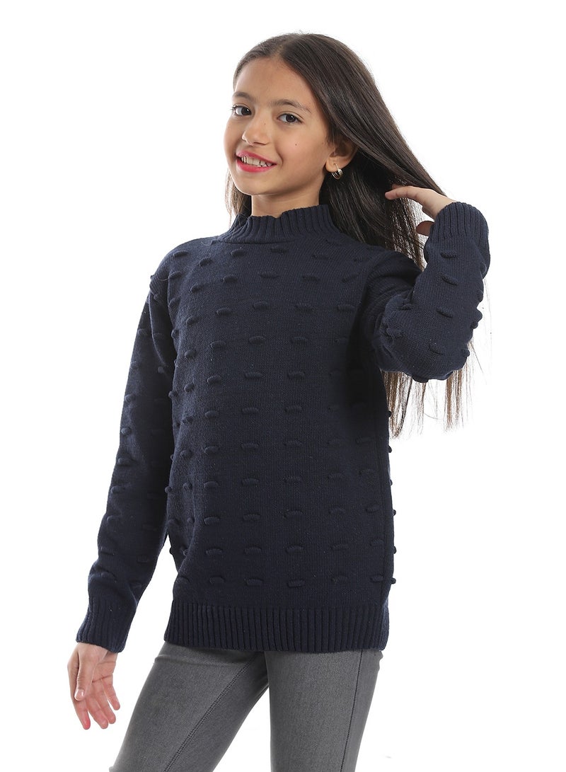Caesar Girls Wool Pullover With Plain Design  - Image 2