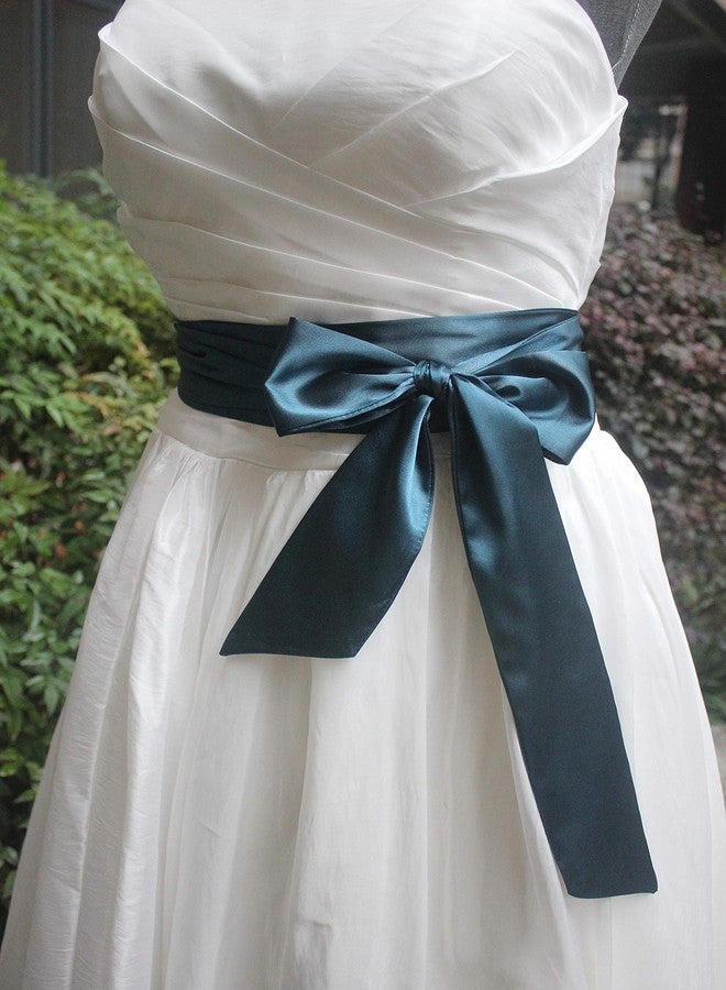 Nania Wedding satin sash belt for special occasion dress bridal sash (Dark teal) - Image 2