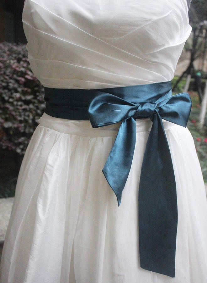 Nania Wedding satin sash belt for special occasion dress bridal sash (Dark teal) - Image 4
