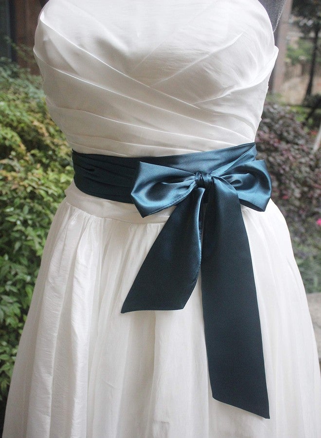 Nania Wedding satin sash belt for special occasion dress bridal sash (Dark teal) - Image 5