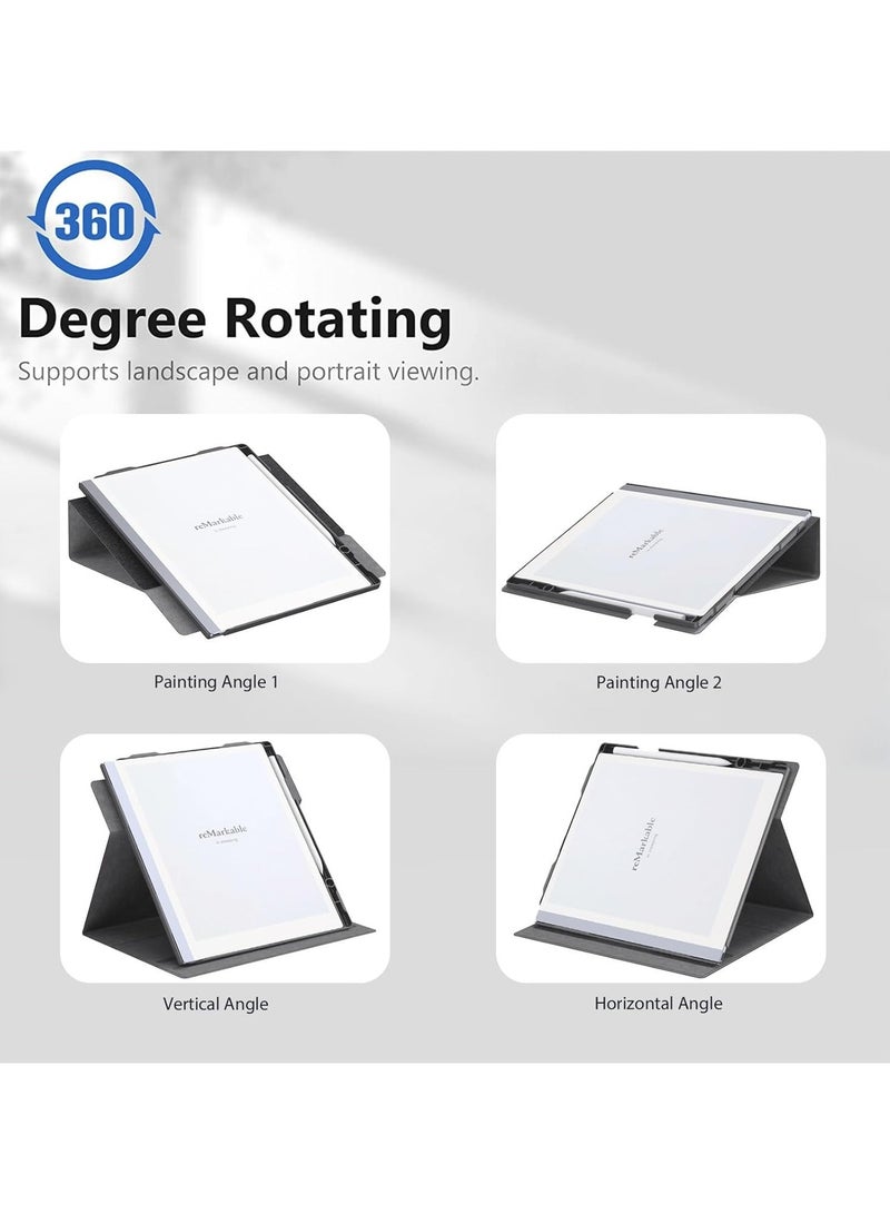 Case Compatible with Remarkable Paper Pro 11.8 inch 2024 - Multi-Viewing Adjustable Folding Book Folio Cover with Built-in Pen Holder for Remarkable Paper Pro 11.8 - Image 4