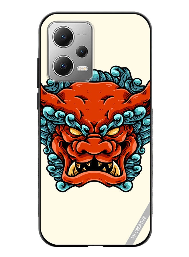 VR CREATIVE Protective Case Cover For Xiaomi Redmi Note 12 Foo Dog Head Design Multicolour - Image 1