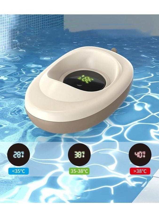 PEI  AN Smart Baby Bath Thermometer with Color Alert - Floating Boat Digital Hygrometer | 3-Color LED Safety Warning + HD Screen | Intelligent Room & Water Temp Monitor (IPX8 Waterproof) - Image 3