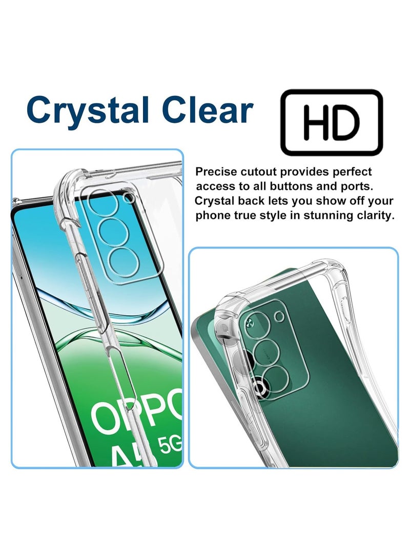 عام غلاف واقي مناسب لهاتف OPPO A5 5G، مع قطعتين من زجاج الحماية المقوى، حماية الزوايا، غطاء متين شفاف فائق المقاومة للخدوش وامتصاص الصدمات من مادة TPU المرنة - Image 3