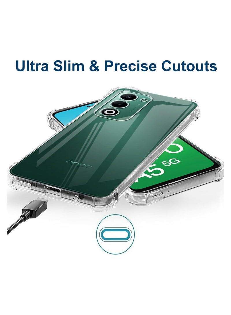 عام غلاف واقي مناسب لهاتف OPPO A5 5G، مع قطعتين من زجاج الحماية المقوى، حماية الزوايا، غطاء متين شفاف فائق المقاومة للخدوش وامتصاص الصدمات من مادة TPU المرنة - Image 5