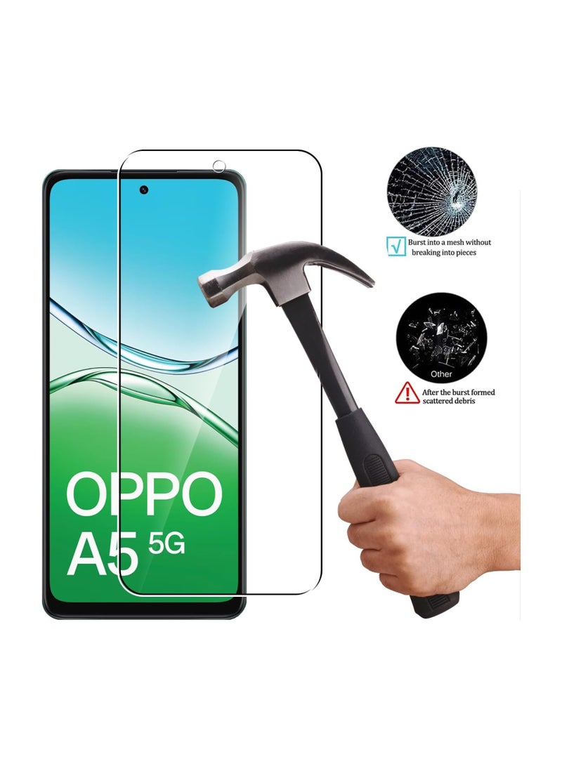 عام غلاف واقي مناسب لهاتف OPPO A5 5G، مع قطعتين من زجاج الحماية المقوى، حماية الزوايا، غطاء متين شفاف فائق المقاومة للخدوش وامتصاص الصدمات من مادة TPU المرنة - Image 4
