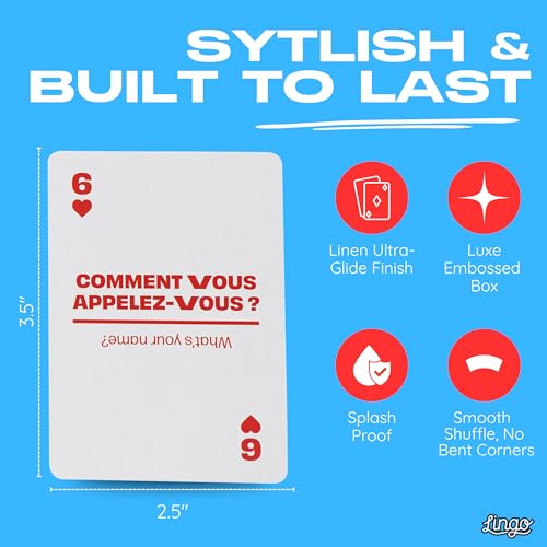 Lingo French Playing Cards in Wayfarer Tin Box | Travel Flashcards | Learn French Vocabulary in A Fun & Easy Way | 52 Essential Translations - Image 5