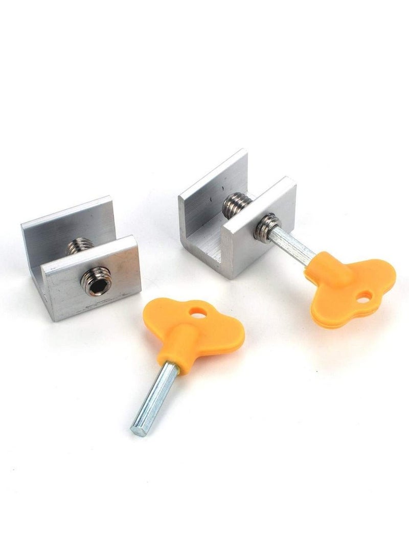 HOMESTAR 4 Pcs Adjustable Sliding Window Door Frame Security Locks with Key - Image 5