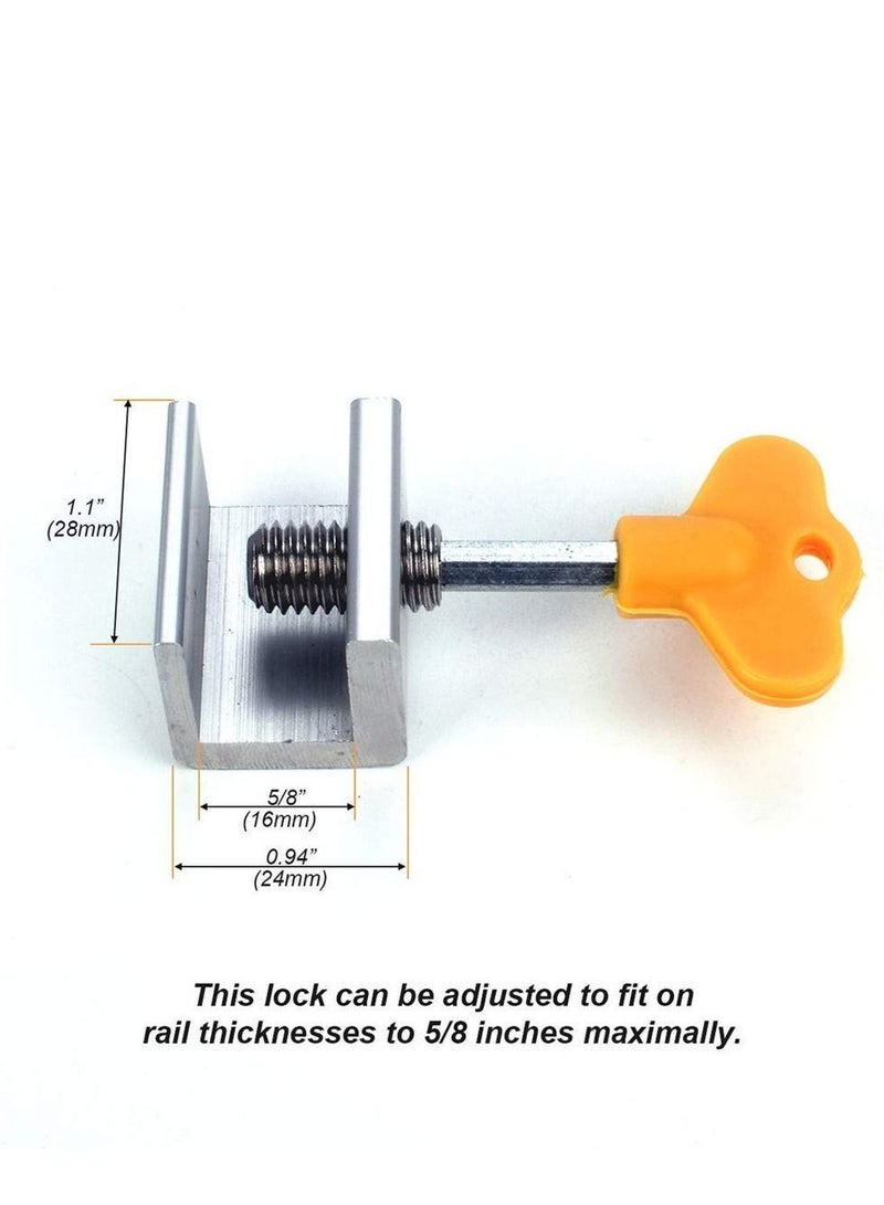HOMESTAR 4 Pcs Adjustable Sliding Window Door Frame Security Locks with Key - Image 3