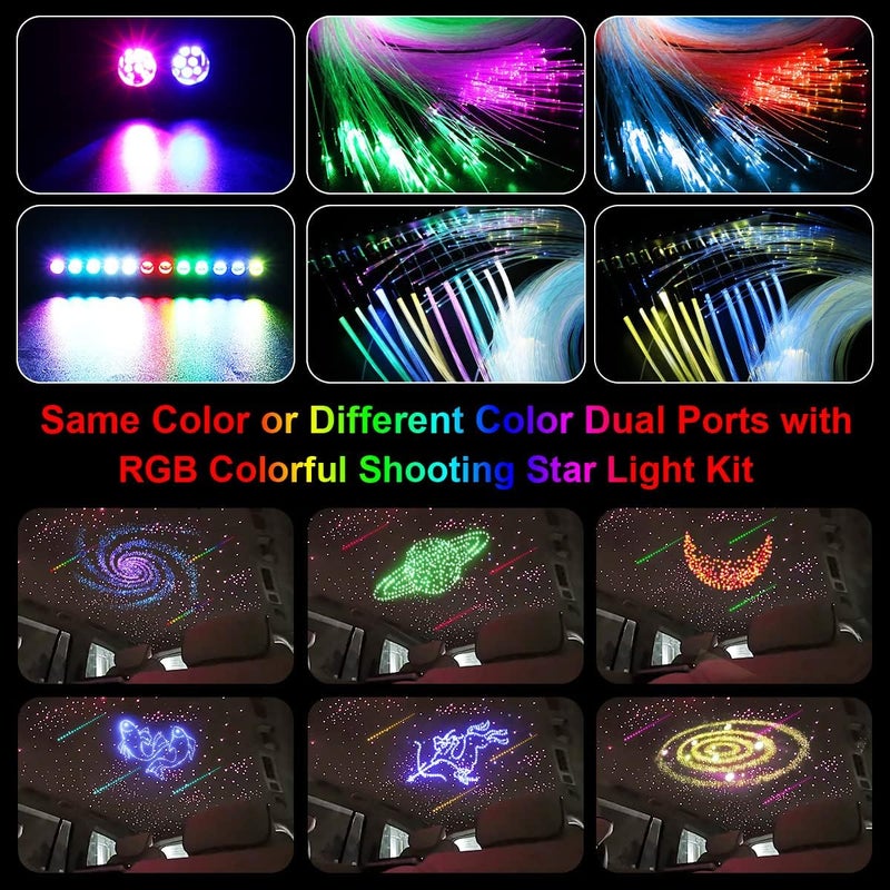 AKEPO 20W RGBW Twinkle APP Dual-Head Colorful Shooting Star Fiber Optic Light Kit - Image 4