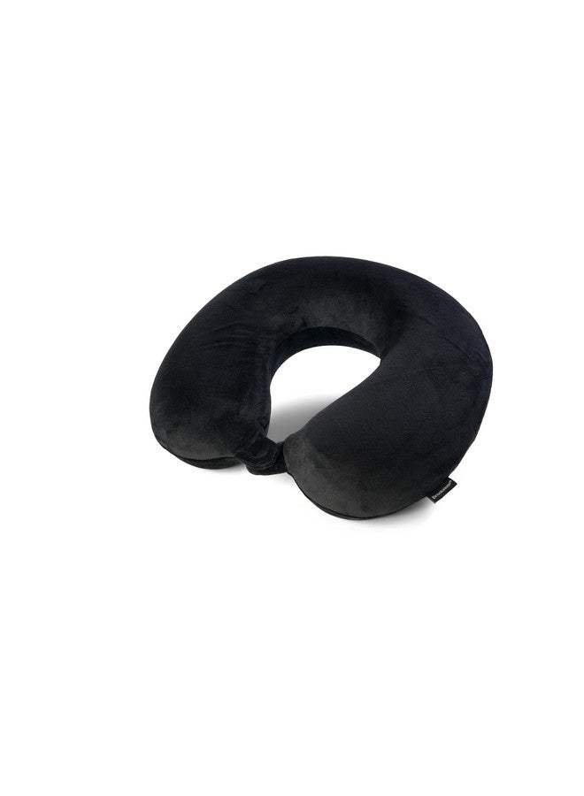 Brookstone Travel Neck Pillow - Classic Memory Foam Head and Neck Pillow for Vacations, Airplanes, Trains, Buses, and Cars, Size One Size, Black - Image 1