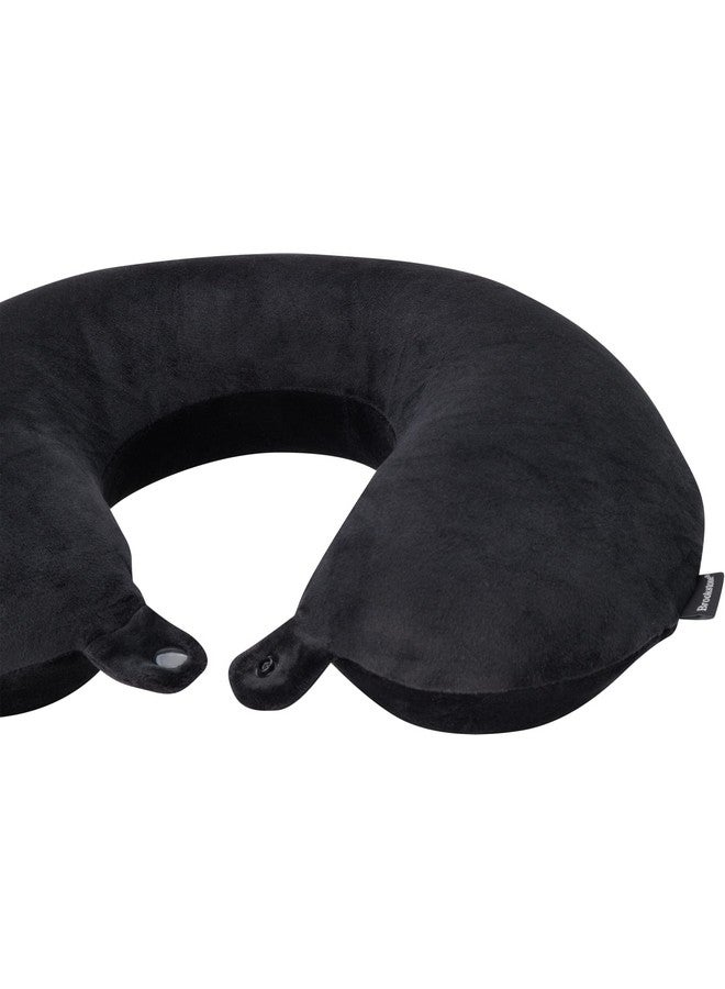 Brookstone Travel Neck Pillow - Classic Memory Foam Head and Neck Pillow for Vacations, Airplanes, Trains, Buses, and Cars, Size One Size, Black - Image 5