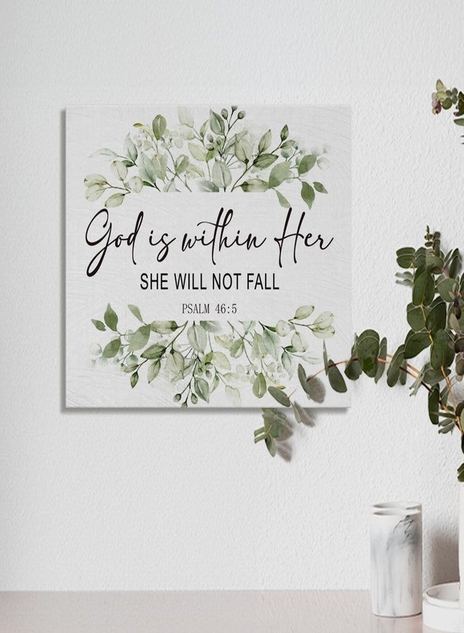 BIWSHA Christian Wall Art, Psalm 46:5 Bible Verse Canvas Wall Decor, Framed, Jesus Decor, Prayer Room Decor, Sage Green, 11x14 - Image 2