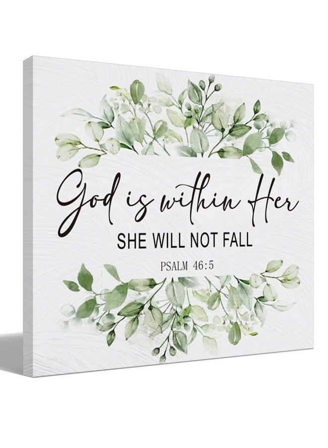 BIWSHA Christian Wall Art, Psalm 46:5 Bible Verse Canvas Wall Decor, Framed, Jesus Decor, Prayer Room Decor, Sage Green, 11x14 - Image 1