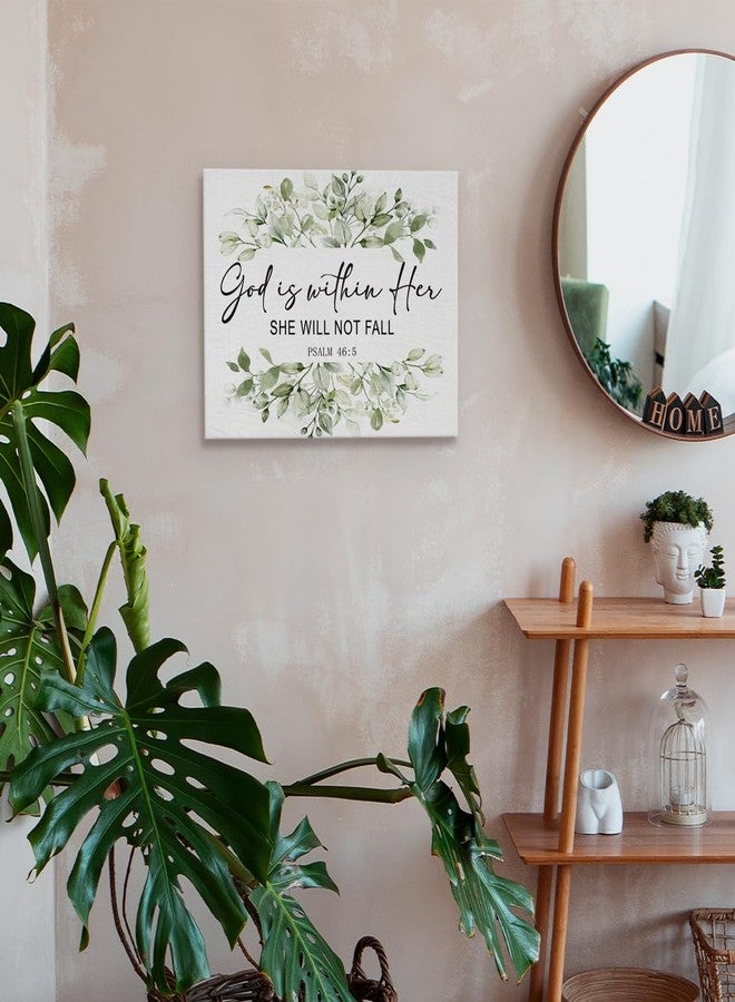 BIWSHA Christian Wall Art, Psalm 46:5 Bible Verse Canvas Wall Decor, Framed, Jesus Decor, Prayer Room Decor, Sage Green, 11x14 - Image 4