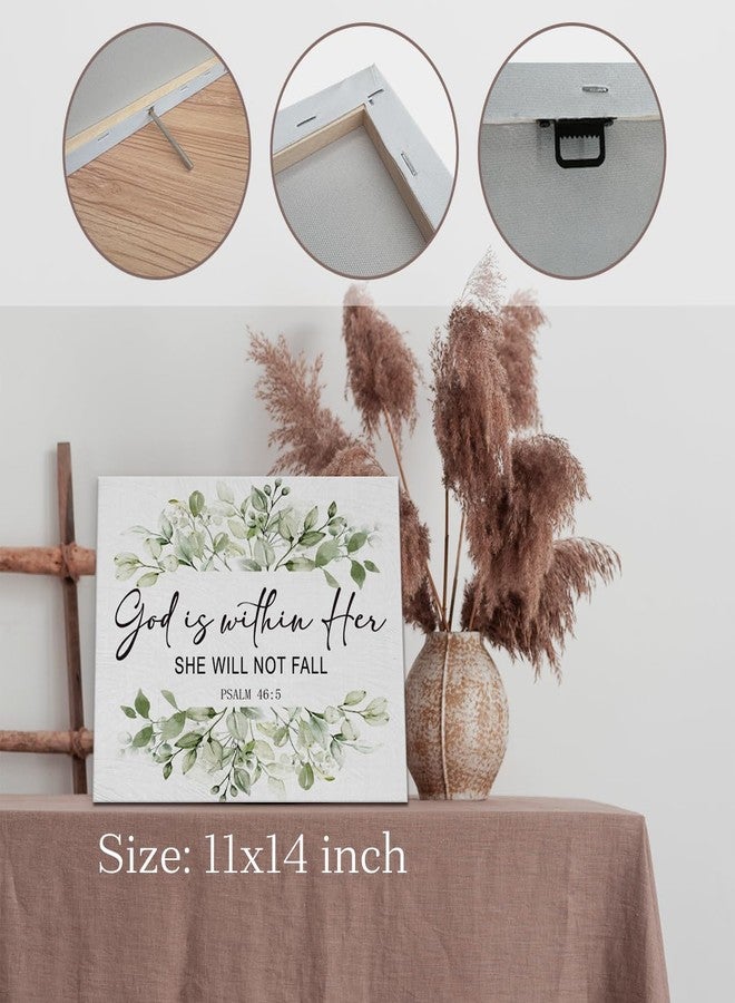 BIWSHA Christian Wall Art, Psalm 46:5 Bible Verse Canvas Wall Decor, Framed, Jesus Decor, Prayer Room Decor, Sage Green, 11x14 - Image 5