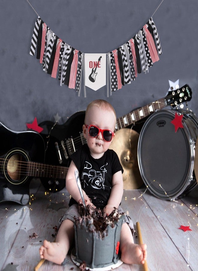 UOAOU One Rocks High Chair Banner - Rock And Roll 1st Birthday Party Decorations, One Rocks, First Born To Rock Banner, Rockstars First Birthday Party Supplies﻿ - Image 5
