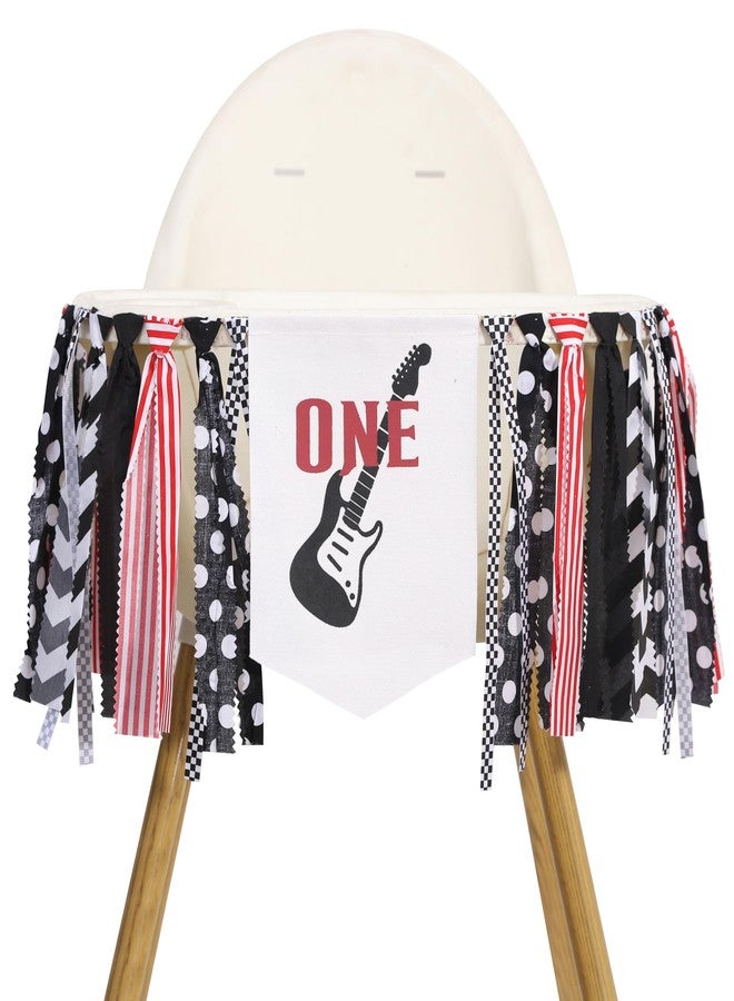 UOAOU One Rocks High Chair Banner - Rock And Roll 1st Birthday Party Decorations, One Rocks, First Born To Rock Banner, Rockstars First Birthday Party Supplies﻿ - Image 1