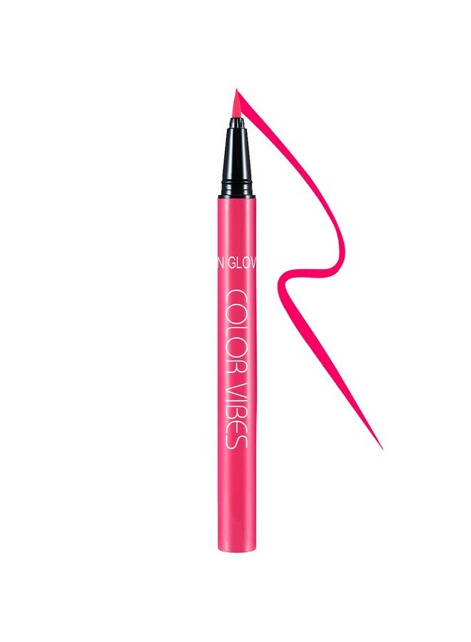 DELISOUL UV Neon Liquid Eyeliner, Matte Colored Eyeliner Pen, Waterproof Smudge-proof Pigmented Eye Liner, Glow Brightly Under UV Lights, Colorful Eye Makeup For Rave Party Music Festival, Neon Pink - Image 1