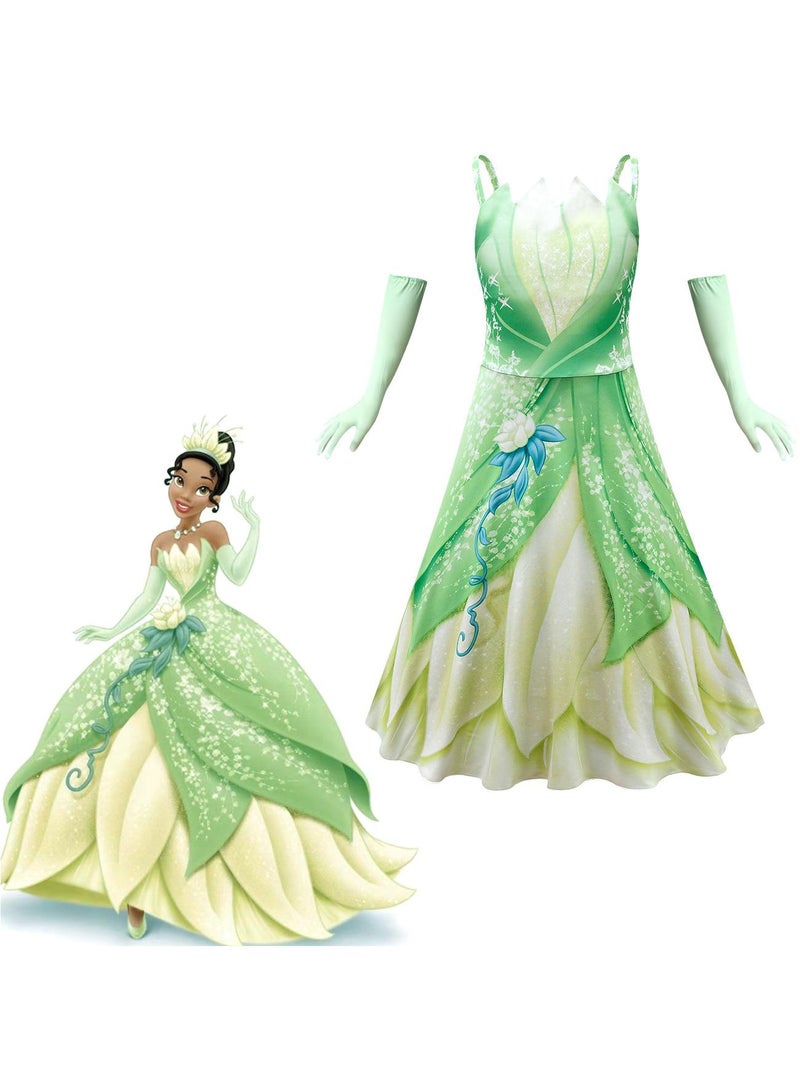 Bluejw Princess Tiana Dress Up Costume Accessories Party cosplay costumes For Kids Girl - Image 1