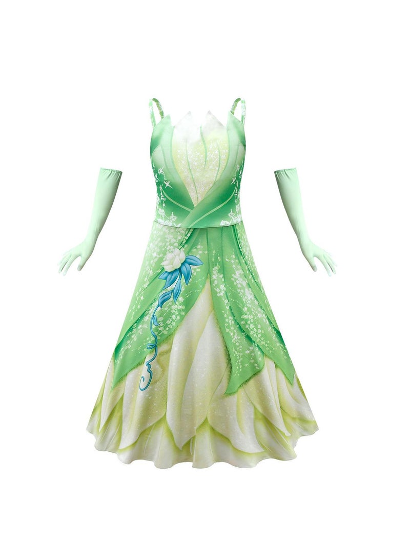 Bluejw Princess Tiana Dress Up Costume Accessories Party cosplay costumes For Kids Girl - Image 3