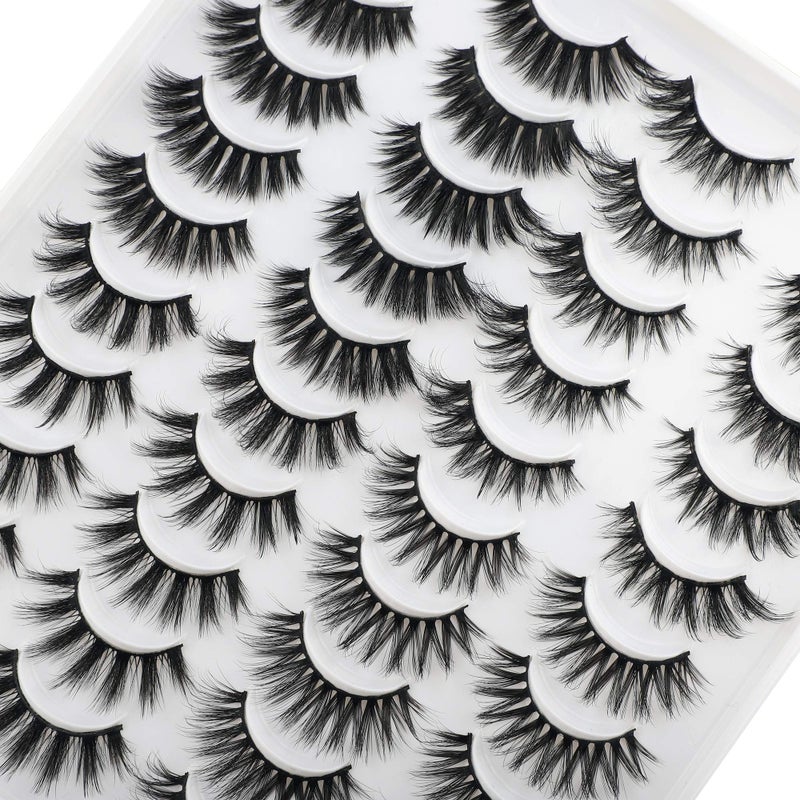 Lanflower False Eyelashes 20 Pairs 4 Styles Fluffy Long Dramatic Lashes Pack Wholesale Bulk Fake Faux Mink Lashes - Image 4