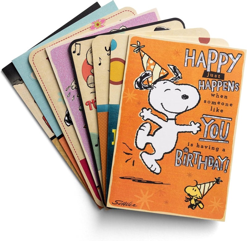 DaySpring  Peanuts Birthday  8 Greeting Card Assortment With Envelopes - Image 1