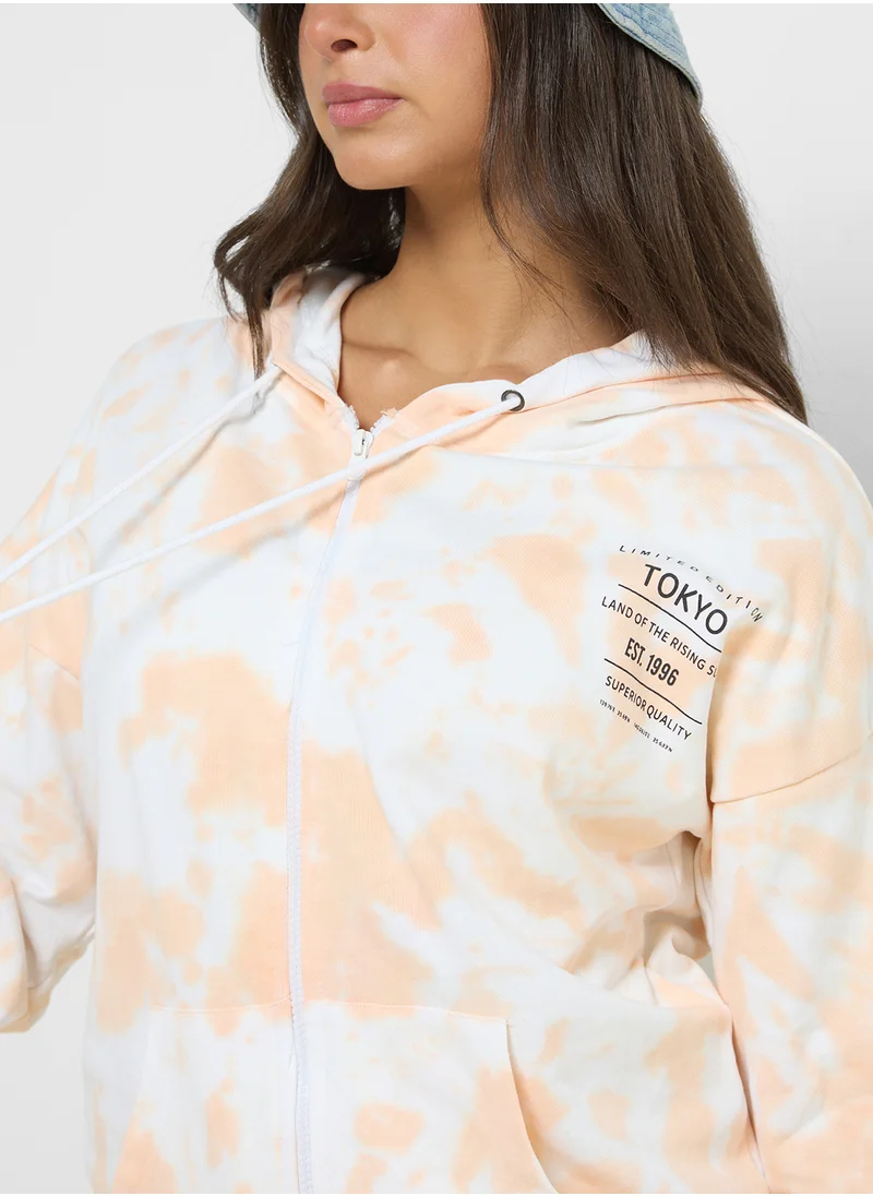 Ginger Graphic Zip Thru Hoodie