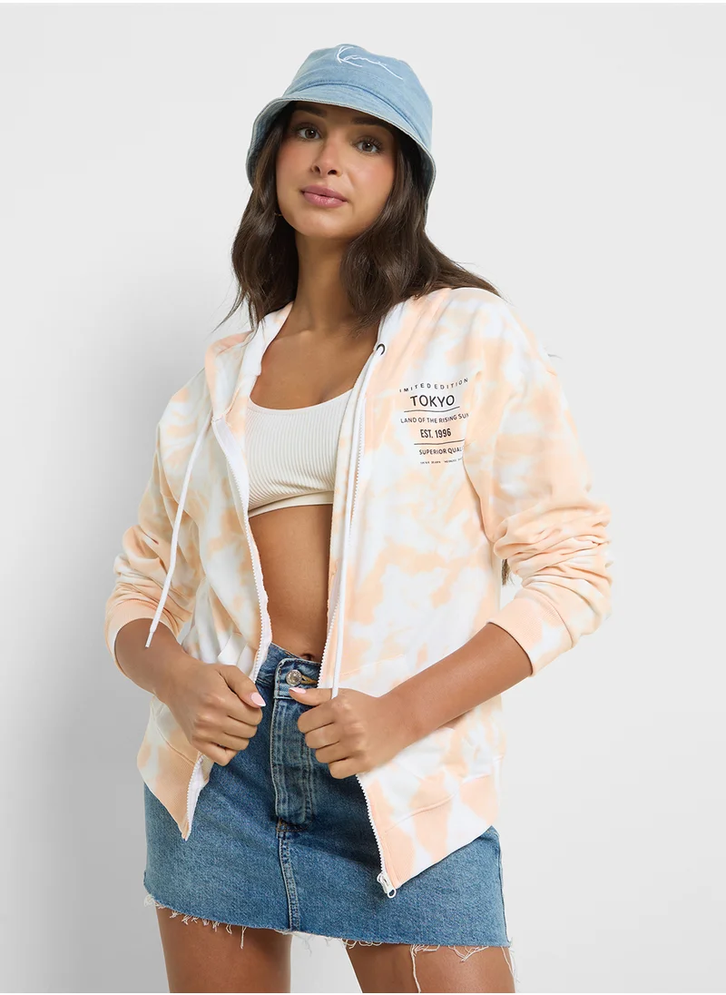 Ginger Graphic Zip Thru Hoodie