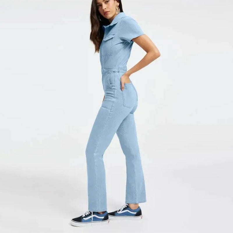 2023 New -Selling Casual Fashion Denim Women'S Slim Jumpsuit Plus Size - Image 2