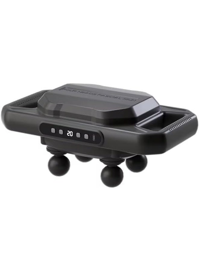 مسدس تدليك عضلات بأربع رؤوس – 12 واط لعلاج العضلات، 20 مستوى و6 أوضاع، شاشة LCD، بطارية 120 دقيقة - Image 1