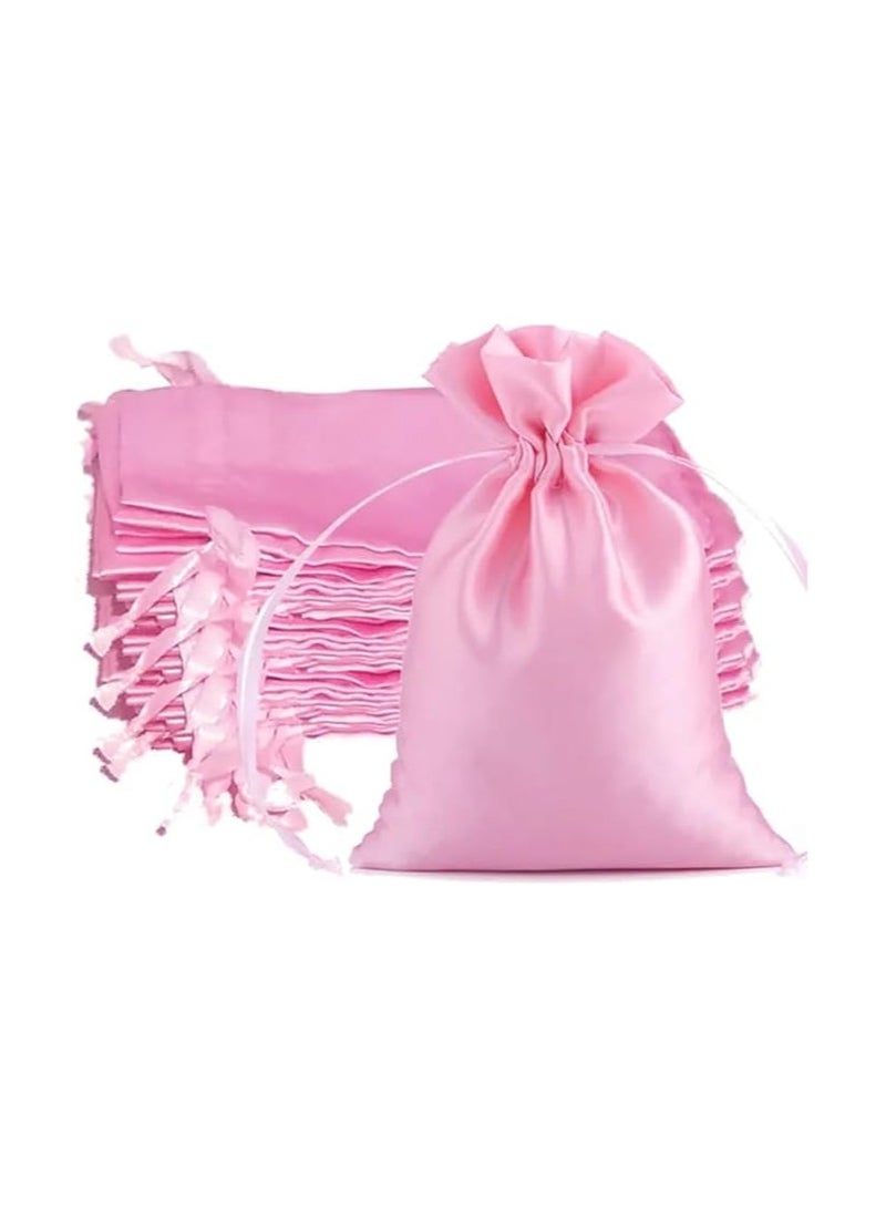 PRINTSHOP4ME PinkCancer Awareness Pink Organza Drawstring Bags - Silk Material 7.8 x 10.9 CM - Ideal for Gifting, Fundraising, and Charity Events - Reusable Small Pouch for Jewelry - Image 1