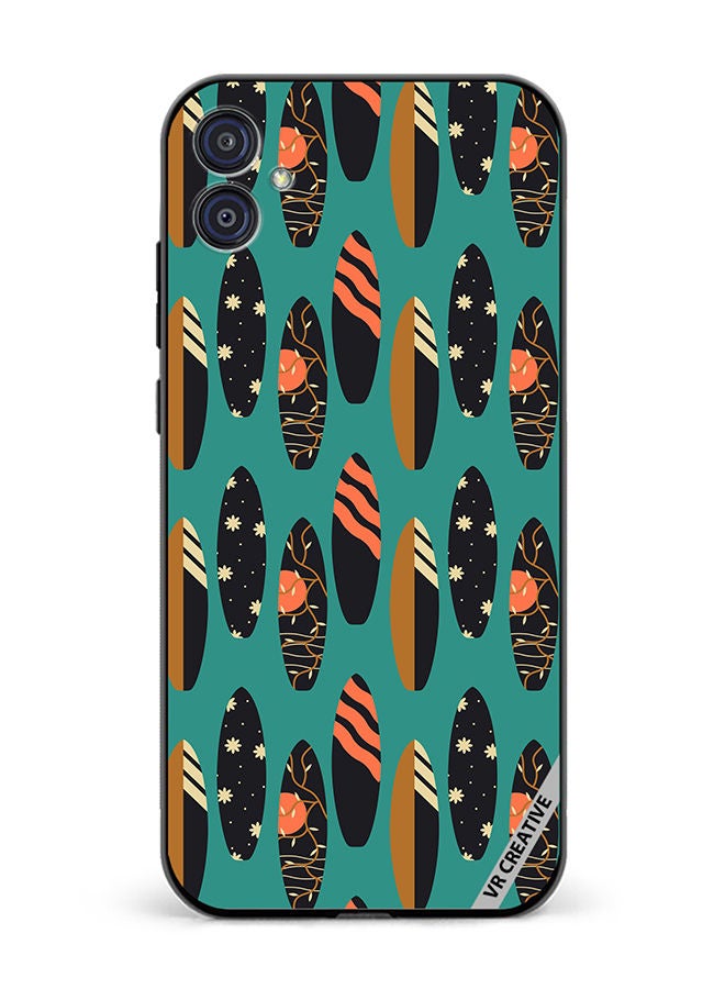 VR CREATIVE Protective Case Cover For Samsung Galaxy M04/F04 Pattern With Surfboards Design Multicolour - Image 1